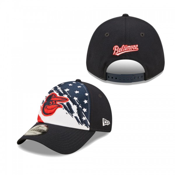 Baltimore Orioles Navy 2022 4th Of July Stars Stripes 9FORTY Snapback Adjustable Hat