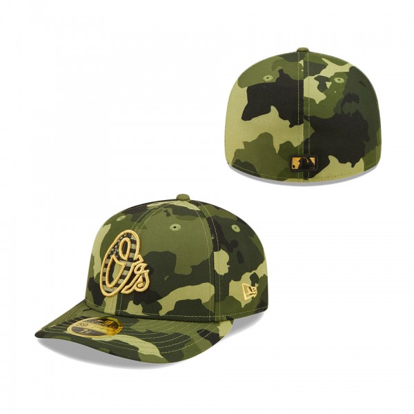 Men's Baltimore Orioles New Era Camo 2022 Armed Forces Day On-Field Low Profile 59FIFTY Hat