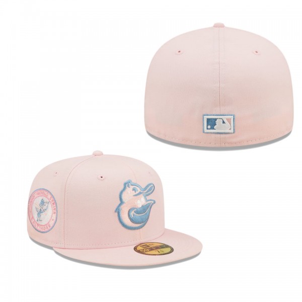 Baltimore Orioles Pink Sky Blue 1966 World Series Undervisor Fitted Hat