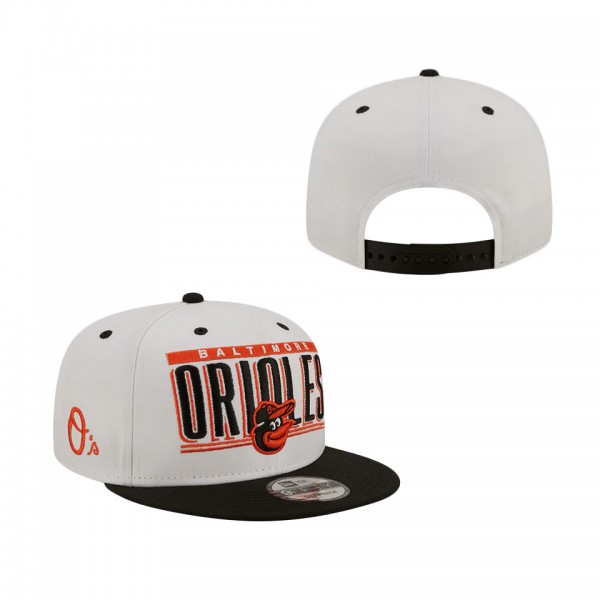 Baltimore Orioles New Era Retro Title 9FIFTY Snapback Hat White Black
