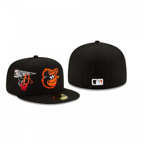 Men's Baltimore Orioles City Patch Black 59FIFTY Fitted Hat