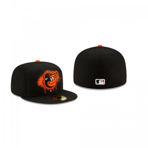 Men's Baltimore Orioles Drip Front Black 59FIFTY Fitted Hat