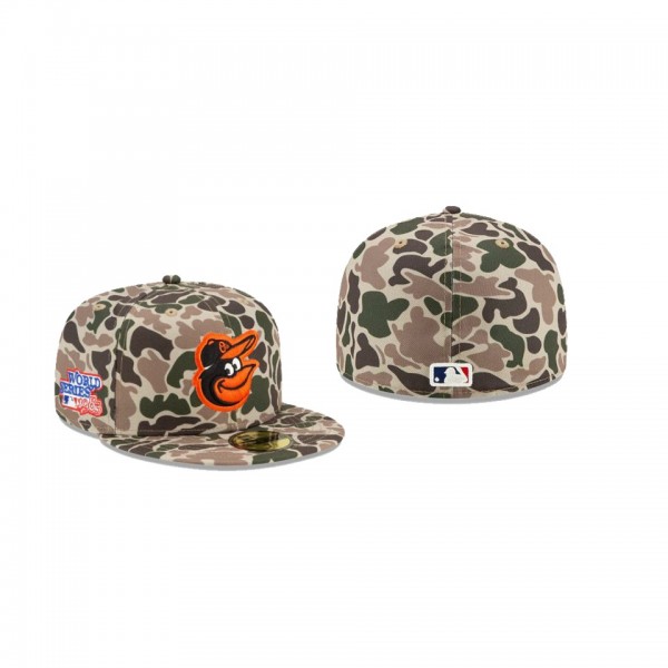 Men's Baltimore Orioles # Duck Camo 59FIFTY Fitted Hat Green