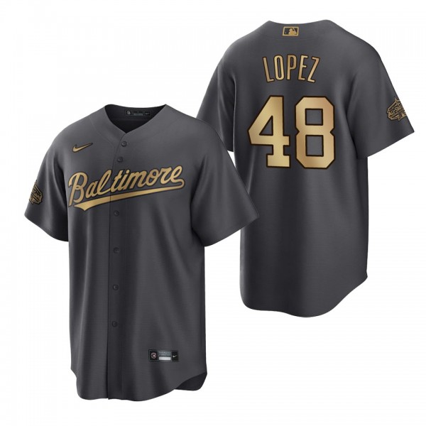 Jorge Lopez Orioles Charcoal 2022 MLB All-Star Game Replica Jersey