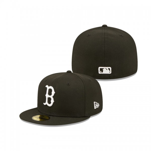 Boston Red Sox Black Team Logo 59FIFTY Fitted Hat