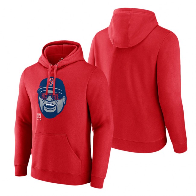 Men's Boston Red Sox David Ortiz Fanatics Branded Red Big Papi Portrait Fitted Pullover Hoodie