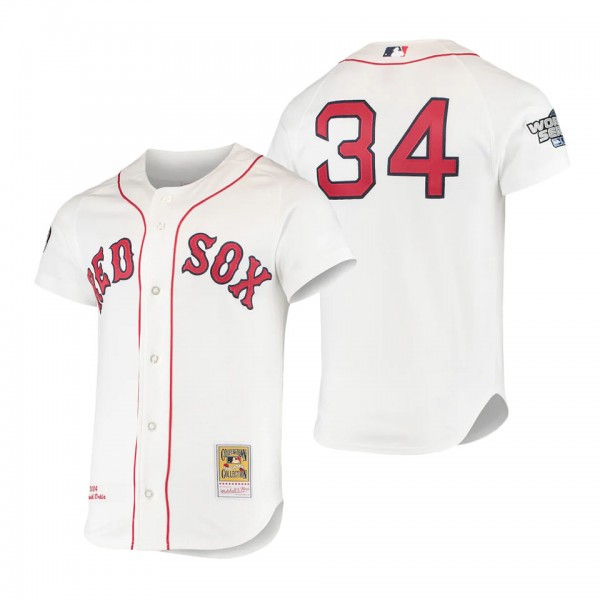 Men's Boston Red Sox David Ortiz Mitchell & Ness White 2004 Cooperstown Collection Home Authentic Jersey