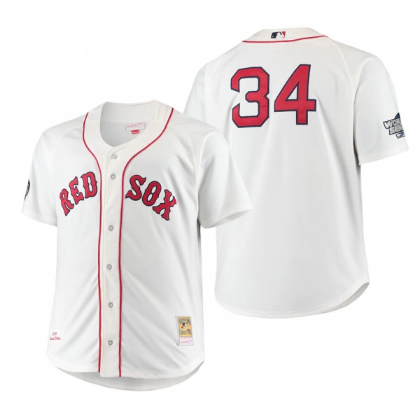 Men's Boston Red Sox David Ortiz Mitchell & Ness White Big & Tall Home Authentic Player Jersey