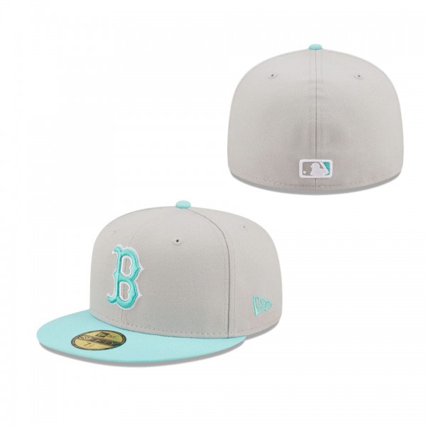 Men's Boston Red Sox New Era Gray Turquoise Spring Color Pack Two-Tone 59FIFTY Fitted Hat