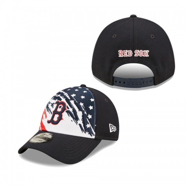 Boston Red Sox Navy 2022 4th Of July Stars Stripes 9FORTY Snapback Adjustable Hat