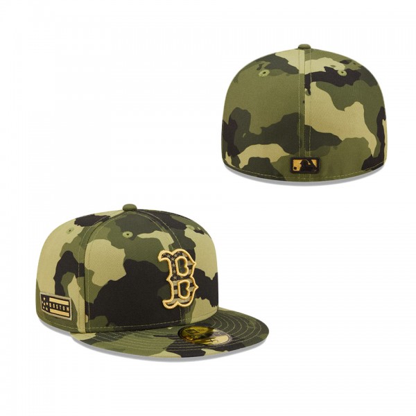 Men's Boston Red Sox New Era Camo 2022 Armed Forces Day On-Field 59FIFTY Fitted Hat
