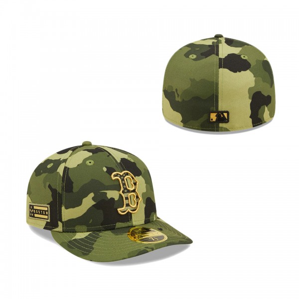 Men's Boston Red Sox New Era Camo 2022 Armed Forces Day On-Field Low Profile 59FIFTY Hat