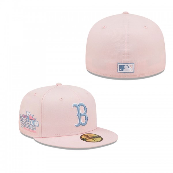Boston Red Sox Pink Sky Blue 2013 World Series Cooperstown Collection Undervisor 59FIFTY Fitted Hat