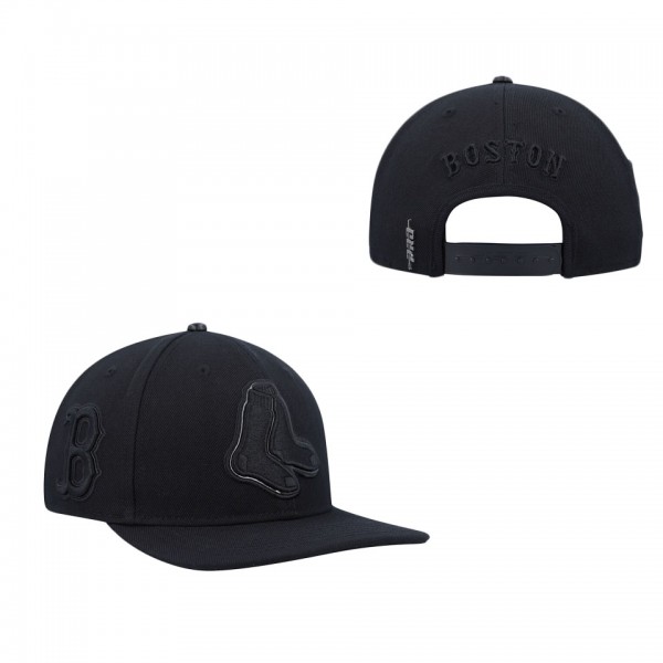 Men's Boston Red Sox Pro Standard Black Triple Black Wool Snapback Hat