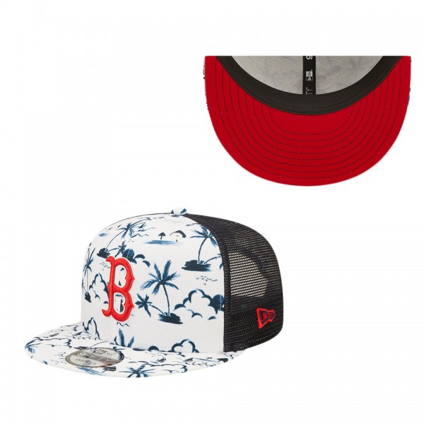 Boston Red Sox White Black Vacay Trucker 9FIFTY Snapback Hat