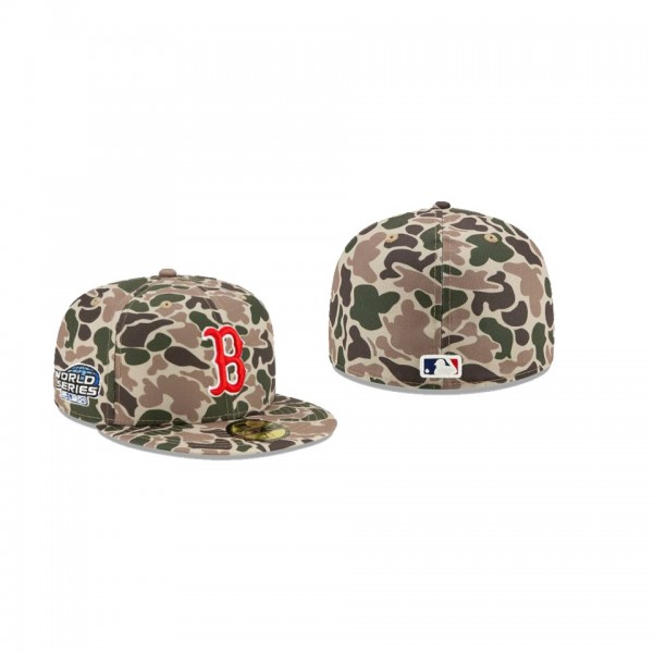 Men's Boston Red Sox # Duck Camo 59FIFTY Fitted Hat Green