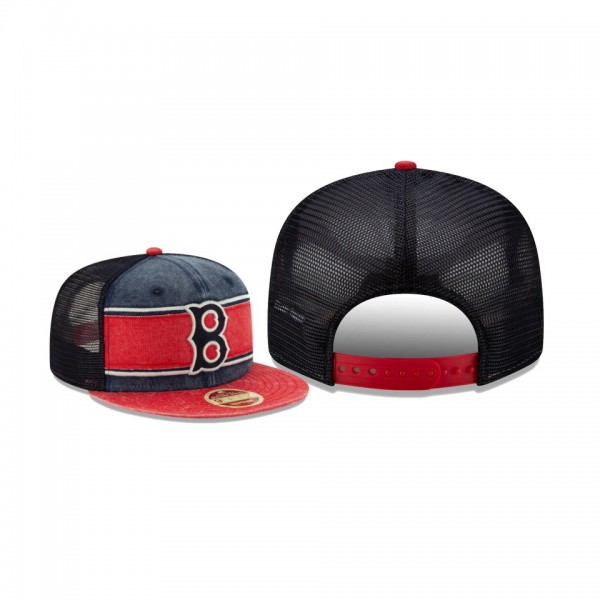 Men's Boston Red Sox Heritage Band Navy Trucker 9FIFTY Snapback Hat
