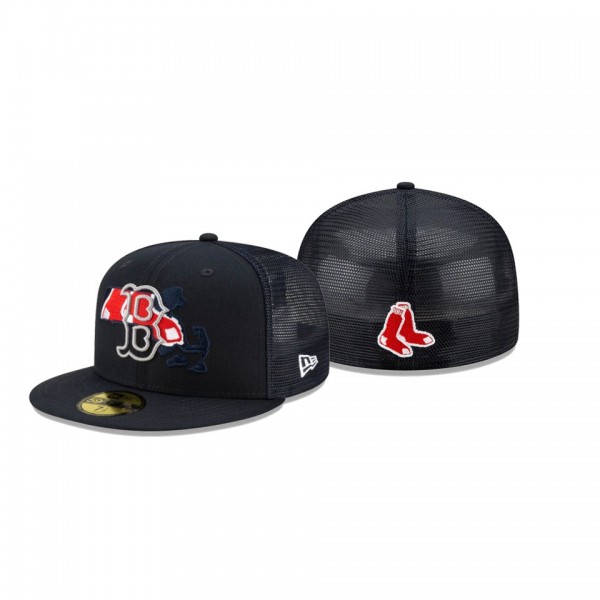 Men's Boston Red Sox State Fill Navy Meshback 59FIFTY Fitted Hat