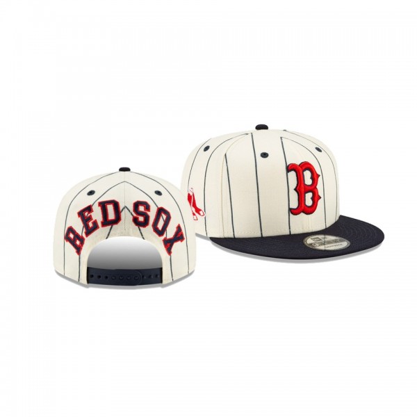 Men's Boston Red Sox Pinstripe White 9FIFTY Snapback Hat