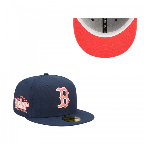 Men's Boston Red Sox Navy 2013 World Series Lava Undervisor Fitted Hat