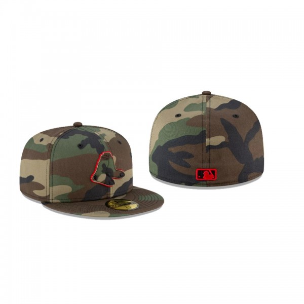 Men's Boston Red Sox Forest Pop Camo Green 59FIFTY Fitted Hat