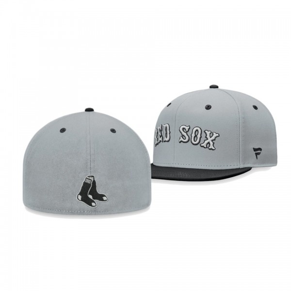 Boston Red Sox Team Fitted Gray Black Fanatics Branded Hat