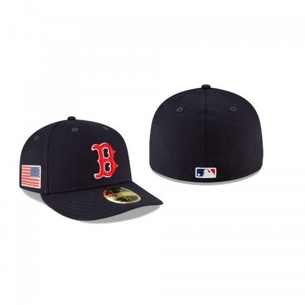 Men's Boston Red Sox Crystals From Swarovski Navy Flag Low Profile 59FIFTY Fitted Hat
