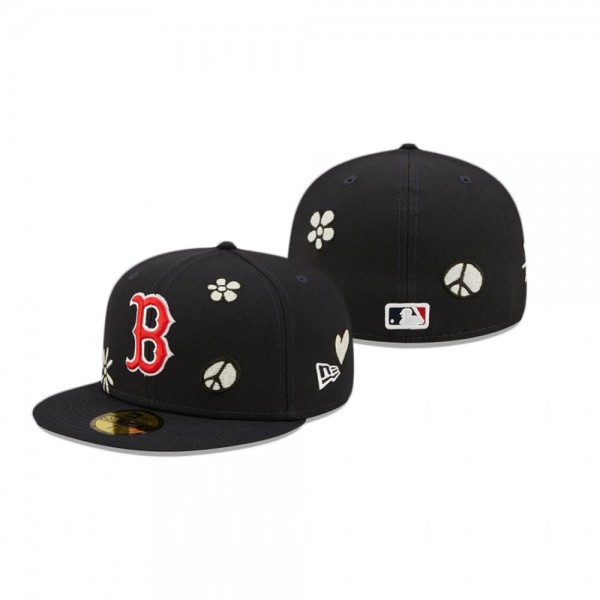Boston Red Sox Black UV Activated Sunlight Pop 59FIFTY Fitted Hat