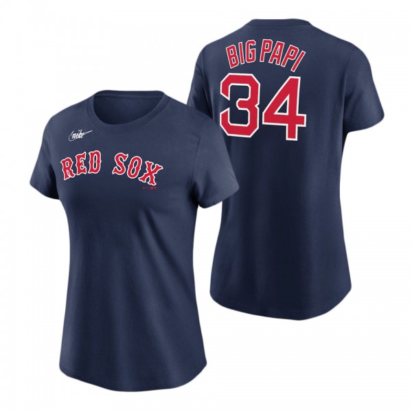 Women's Boston Red Sox David Ortiz Navy Big Papi Name & Number T-Shirt