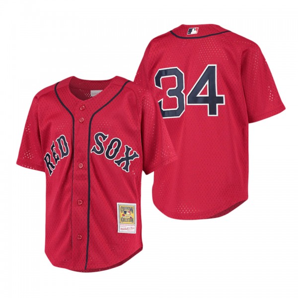 Youth Boston Red Sox David Ortiz Mitchell & Ness Red Cooperstown Collection Batting Practice Jersey