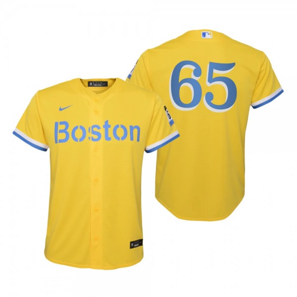 Youth Boston Red Sox James Paxton Nike Gold Light Blue City Connect Replica Jersey