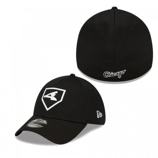 Chicago White Sox Black Clubhouse Alternate Logo 39THIRTY Flex Hat
