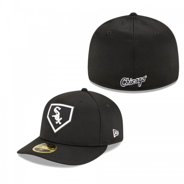 Chicago White Sox Black Clubhouse Low Profile Fitted Hat