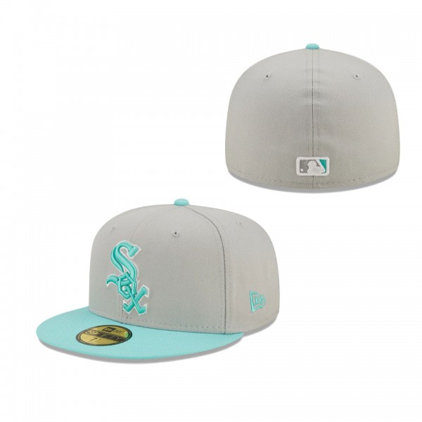 Men's Chicago White Sox New Era Gray Turquoise Spring Color Pack Two-Tone 59FIFTY Fitted Hat