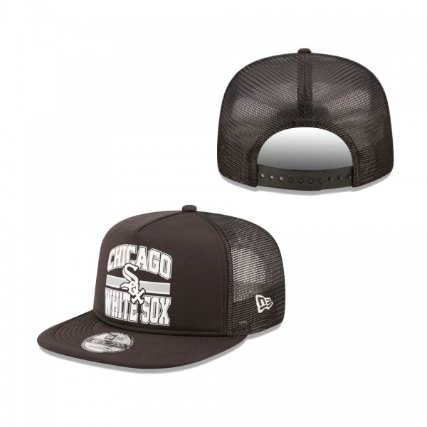 Chicago White Sox New Era Logo 9FIFTY Trucker Snapback Hat Black