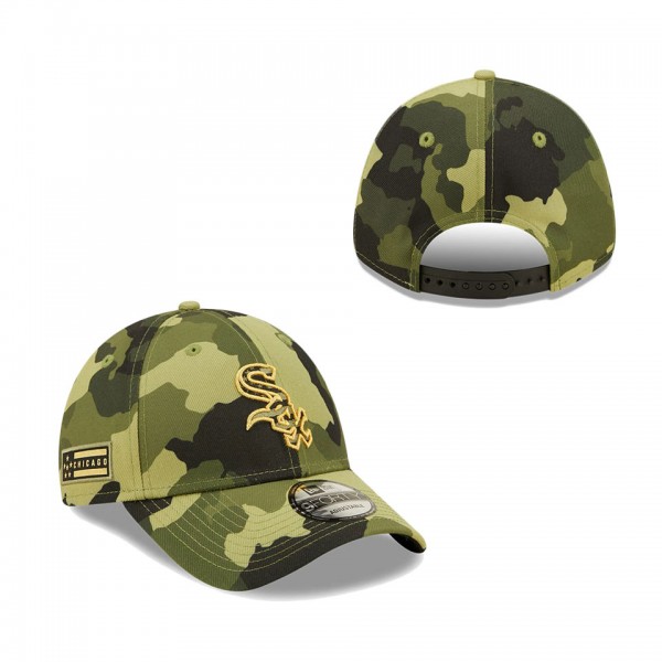 Men's Chicago White Sox New Era Camo 2022 Armed Forces Day 9FORTY Snapback Adjustable Hat