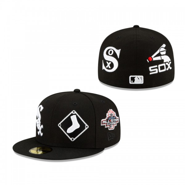 White Sox Patch Pride Fitted Hat Black
