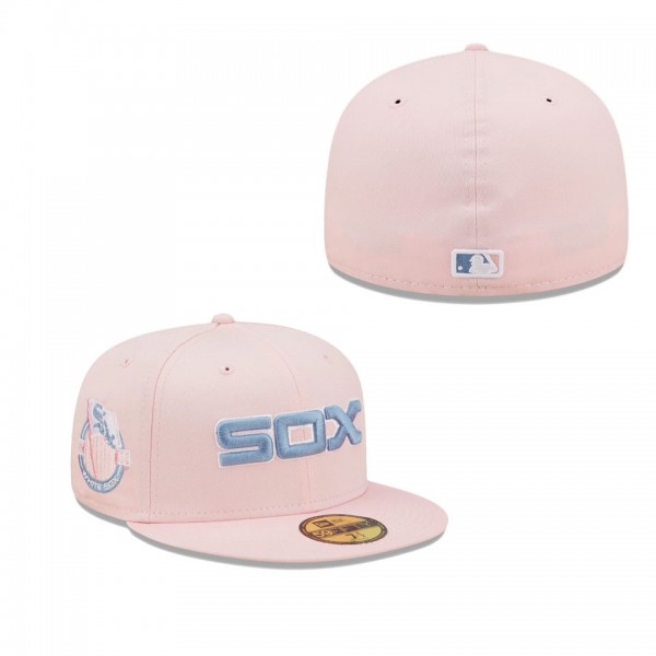Chicago White Sox Pink Sky Blue Cooperstown Collection Undervisor 59FIFTY Fitted Hat