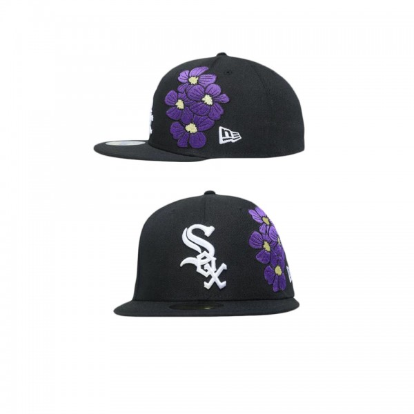 Chicago White Sox State Flower 59FIFTY Fitted Black Floral Hat