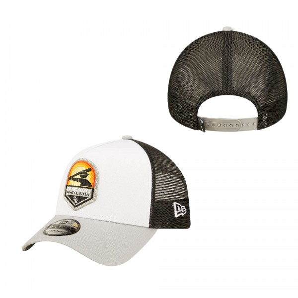 Men's Chicago White Sox White Gray Fresh A-Frame 9FORTY Trucker Snapback Hat