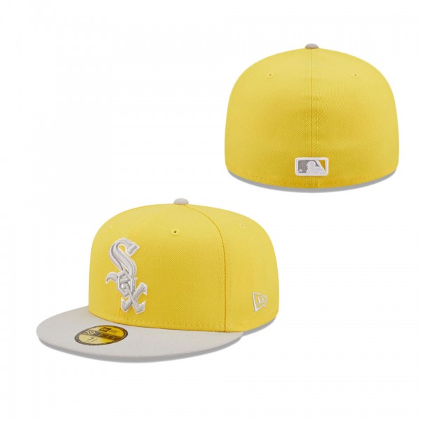 Men's Chicago White Sox New Era Yellow Gray Spring Color Pack Two-Tone 59FIFTY Fitted Hat