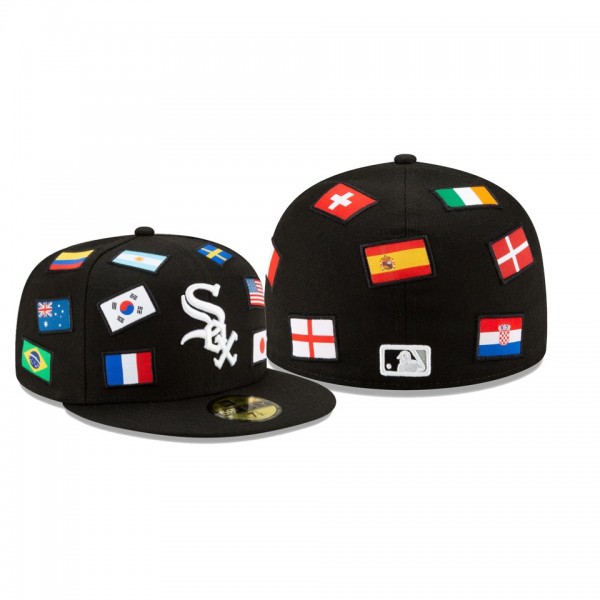 Men's Chicago White Sox All Over Flag Black 59FIFTY Fitted Hat