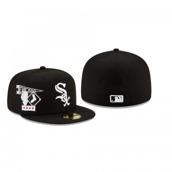 Men's Chicago White Sox City Patch Black 59FIFTY Fitted Hat