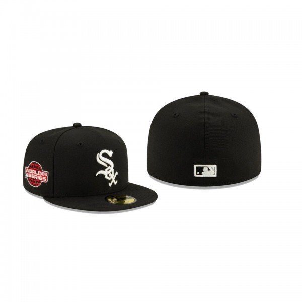 Men's Chicago White Sox Floral Under Visor Black Authentic 2005 World Series 59FIFTY Fitted Hat