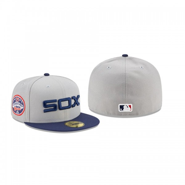 Men's Chicago White Sox Comiskey Park 75th Anniversary Patch Gray 59FIFTY Fitted Hat