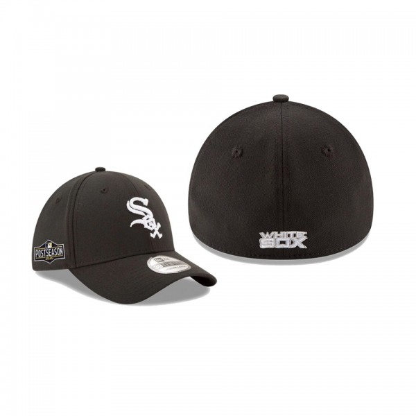 Men's Chicago White Sox 2020 Postseason Black Side Patch 39THIRTY Flex Hat