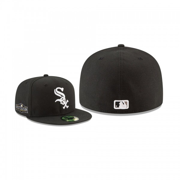 Men's Chicago White Sox 2020 Postseason Black Side Patch 59FIFTY Fitted Hat