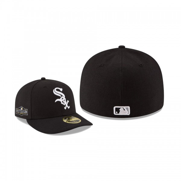 Men's Chicago White Sox 2020 Postseason Black Side Patch Low Profile 59FIFTY Fitted Hat