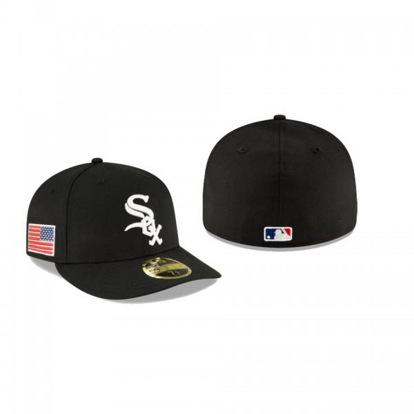 Men's Chicago White Sox Crystals From Swarovski Black Flag Low Profile 59FIFTY Fitted Hat