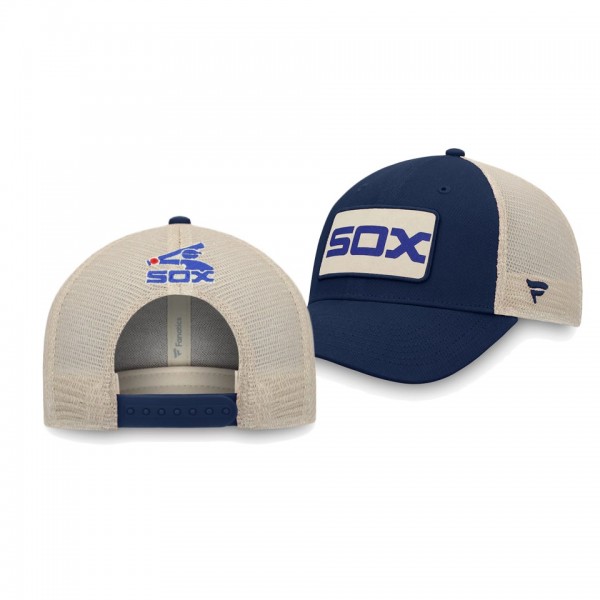 Men's White Sox Natural True Navy Classic Trucker Snapback Hat